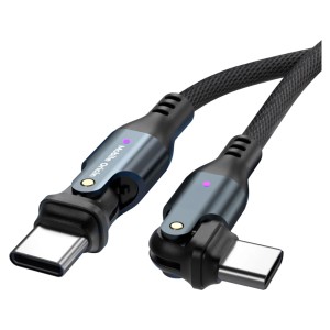 Kabel USB-C - USB-C, Mobile Origin Rotating Cable CB3, 240W, 1m, obracane końcówki, czarny