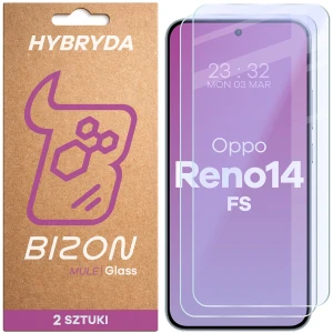 Elastyczne szkło hybrydowe Bizon Hybrid Mule Duo do Oppo Reno 14 FS, 2 sztuki