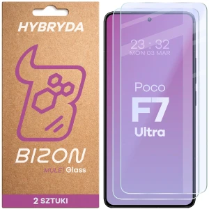 Elastyczne szkło hybrydowe Bizon Hybrid Mule Duo do Xiaomi POCO F7 Ultra, 2 sztuki
