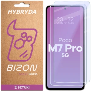 Elastyczne szkło hybrydowe Bizon Hybrid Mule Duo do Xiaomi POCO M7 Pro 5G, 2 sztuki