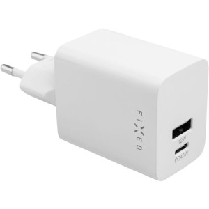 Ładowarka sieciowa USB-C PD, USB-A, 45W, Fixed Mini Travel Charger, biała