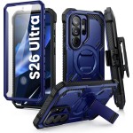 Etui pancerne Supcase i-Blason Armorbox Mag KickStand Clip SP do MagSafe do Galaxy S26 Ultra, granatowe
