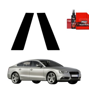 2w1 Czarna folia Grizz Protector na słupki do Audi A5 8T SUV 5D (2007-2016)