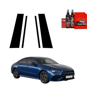 2w1 Czarna folia Grizz Protector na słupki do Mercedes CLA 200 (2025-2026)