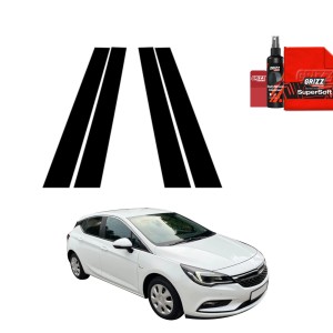 4w1 Czarna folia Grizz Protector na słupki do Opel Astra K Facelift (2019-2022)