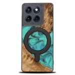 Drewniane etui do Motorola Edge 70, Bewood Unique Turquoise do MagSafe