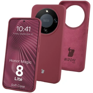Silikonowe etui Bizon Soft Case do Honor Magic8 Lite, ciemnofioletowe
