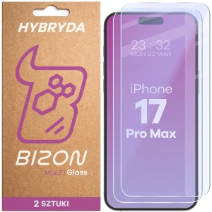 Elastyczne szkło hybrydowe Bizon Hybrid Mule Duo do iPhone 17 Pro Max, 2 sztuki