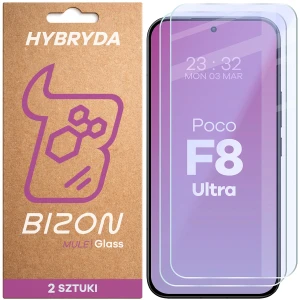 Elastyczne szkło hybrydowe Bizon Hybrid Mule Duo do Xiaomi POCO F8 Ultra, 2 sztuki