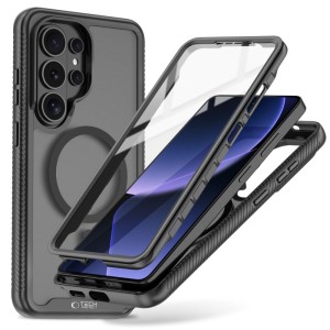 Etui Tech-Protect Defense do MagSafe do Galaxy S26 Ultra, czarne matowe