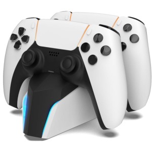Podwójna stacja ładująca YAXO Rapid Shot do kontrolerów DualSense PlayStation 5, biała
