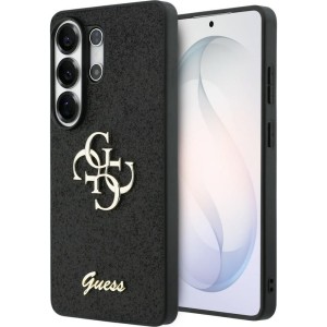 Etui Guess Fixed Glitter do Galaxy S26 Ultra, czarne brokatowe z Big Logo