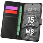 Etui z klapką Bizon Case Pocket do Xiaomi Redmi Note 15 Pro Plus 5G / POCO M8 Pro 5G, czarne