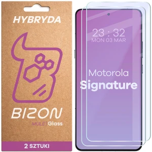 Elastyczne szkło hybrydowe Bizon Hybrid Mule Duo do Motorola Signature, 2 sztuki