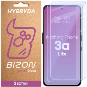 Elastyczne szkło hybrydowe Bizon Hybrid Mule Duo do Nothing Phone (3a) Lite, 2 sztuki