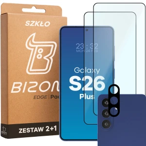 2x Szkło + szybka na aparat Bizon Edge Pack do Galaxy S26 Plus
