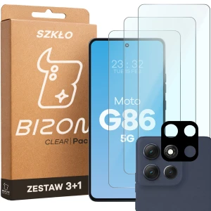 3x Szkło hartowane + szybka na aparat Bizon Glass Clear Pack do Motorola Moto G86 5G