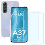 Elastyczne etui + 2x szkło hartowane Bizon Case Clear Pack do Galaxy A37 5G