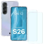 Elastyczne etui + 2x szkło hartowane Bizon Case Clear Pack do Galaxy S26