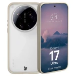 Etui Bizon Case Angelo do Xiaomi 17 Ultra, półprzezroczyste z beżową ramką