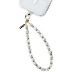 Uniwersalna smyczka na nadgarstek do smartfona Crong Phone Charm, złota z koralikami marmurkowymi