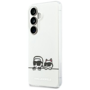 Etui Karl Lagerfeld IML Print MagSafe Peekaboo do Galaxy S26, białe z wzorem projektanta i Choupette