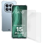 Elastyczne etui + 2x folia na ekran Bizon Case Clear Pack do Xiaomi Redmi Note 15 Pro 4G