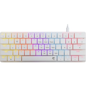Klawiatura mechaniczna White Shark NAGAMAKI niski profil RGB Red Switch, biała