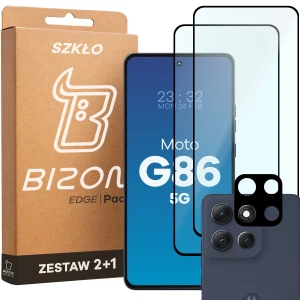 2x Szkło + szybka na aparat Bizon Edge Pack do Motorola Moto G86 5G
