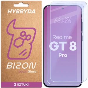 Elastyczne szkło hybrydowe Bizon Hybrid Mule Duo do Realme GT 8 Pro, 2 sztuki