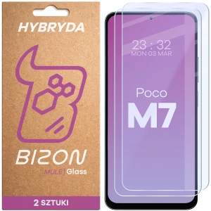 Elastyczne szkło hybrydowe Bizon Hybrid Mule Duo do Xiaomi POCO M7 5G, 2 sztuki