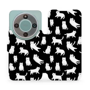 Etui z klapką do Honor Magic8 Lite, Mobiwear Book, kotki luna