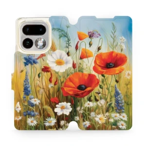 Etui z klapką do Realme 16 Pro Plus 5G, Mobiwear Book, łąkowe kwiaty