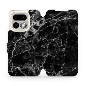Etui z klapką do Realme 16 Pro 5G, Mobiwear Book, czarny marmur