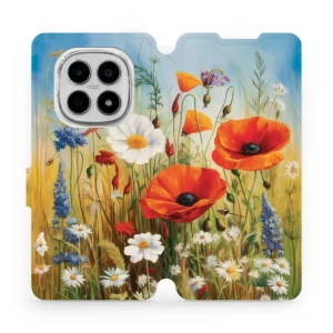 Etui z klapką do Xiaomi POCO M8 5G, Mobiwear Book, łąkowe kwiaty