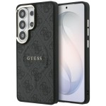 Etui Guess Hardcase Leather Logo MagSafe do Galaxy S26 Ultra, czarne Classic Logo Guess