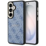 Etui Guess Hardcase Leather Logo MagSafe do Galaxy S26, niebieskie Classic Logo Guess