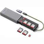 Adapter, czytnik kart SD / microSD, USB-A / USB-C, Ugreen CM856, szary