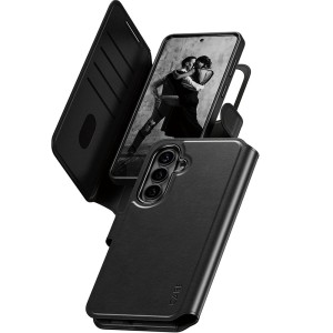 Etui z klapką CARE by PanzerGlass Tango 2w1 Wallet do Galaxy S26 Plus, do MagSafe, czarne