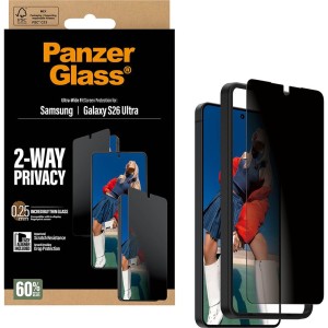 Szkło prywatyzujące z aplikatorem PanzerGlass 2-Way Ultra-Wide Fit Privacy + EasyAligner do Galaxy S26 Ultra