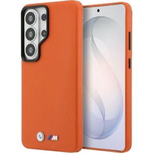 Etui BMW Hardcase Leather do Galaxy S26 Ultra do MagSafe, pomarańczowe