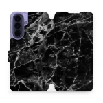 Etui z klapką do Galaxy A57 5G, Mobiwear Book, czarny marmur
