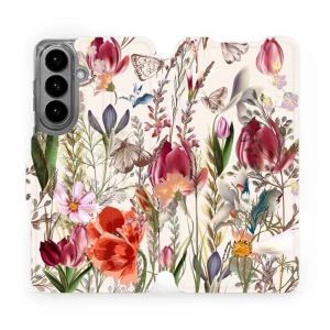 Etui z klapką do Galaxy S26 Plus, Mobiwear Book, bukiet kwiatów