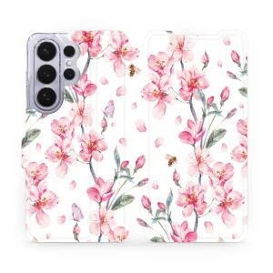 Etui z klapką do Galaxy S26 Ultra, Mobiwear Book, różowa wiosna