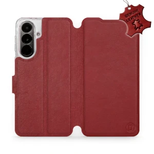 Etui z naturalnej skóry do Galaxy A37 5G, Mobiwear Leather, ciemno-czerwone