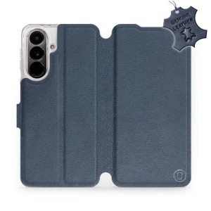 Etui z naturalnej skóry do Galaxy A37 5G, Mobiwear Leather, granatowe