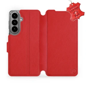 Etui z naturalnej skóry do Galaxy S26 Plus, Mobiwear Leather, czerwone