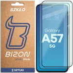 Szkło hartowane Bizon Glass Edge Duo do Galaxy A57 5G, czarna ramka, 2 sztuki