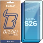 Szkło hartowane Bizon Glass Edge Duo do Galaxy S26, czarna ramka, 2 sztuki