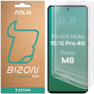 Folia hydrożelowa na ekran Bizon Film Hydrogel Front Duo do Xiaomi Redmi Note 15 / 15 Pro 4G / POCO M8 5G, 2 sztuki